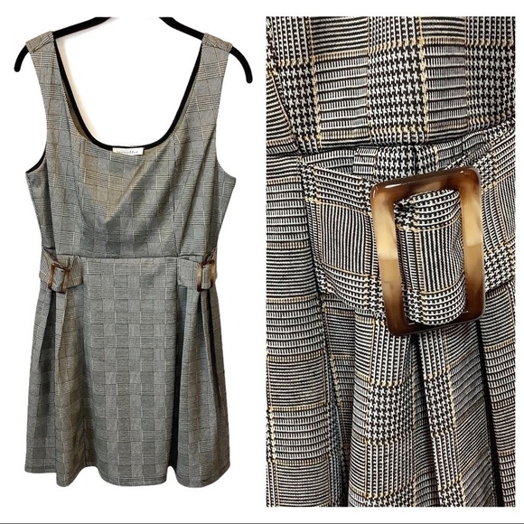 NWT Bailey Blue Plaid Houndstooth Academia Dress L - Picture 1 of 11